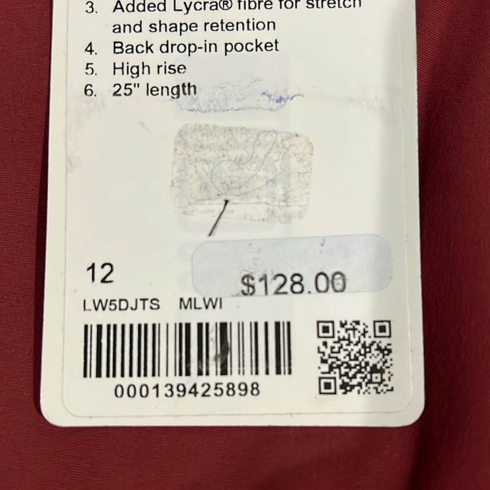NWT lululemon athletica InStill HR Tight 25”. Size 12. Color MLWI - Mulled Wine. - Picture 4 of 9
